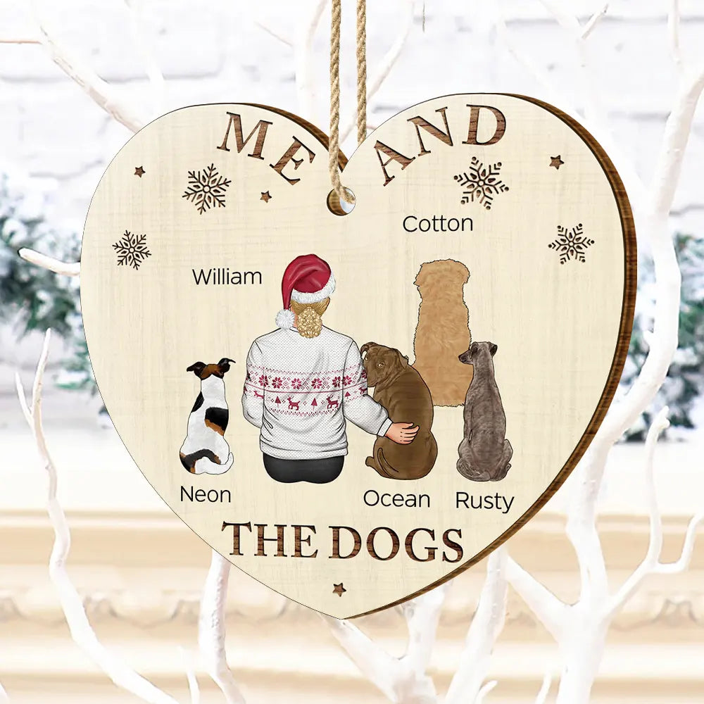 Dog Lovers, Pet Lovers, Couple - You & Me & The Dog Christmas Loving Couple - Personalized Custom Shaped Wooden Ornament