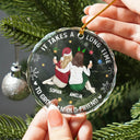 Gift For Bestie,Gifts For Colleagues,Happy,Christmas - It Takes A Long Time To Grow An Old Friend Christmas Backside - Personalized Circle Glass Ornament