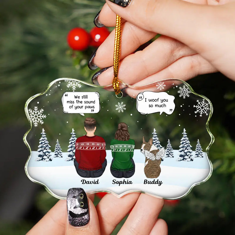 Pet Lovers, Memorial - I Miss You Memorial Dog Cat - Personalized Medallion Glass Ornament