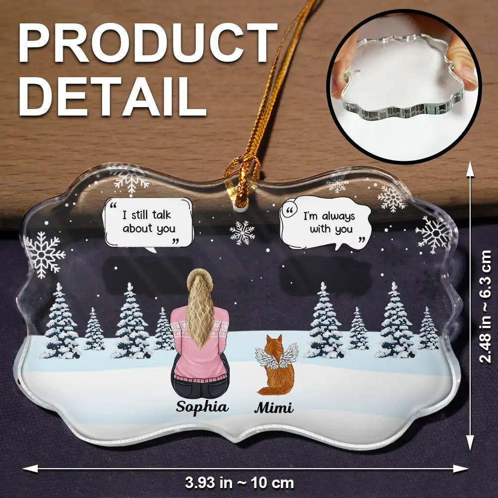 Pet Lovers, Memorial - I Miss You Memorial Dog Cat - Personalized Medallion Glass Ornament