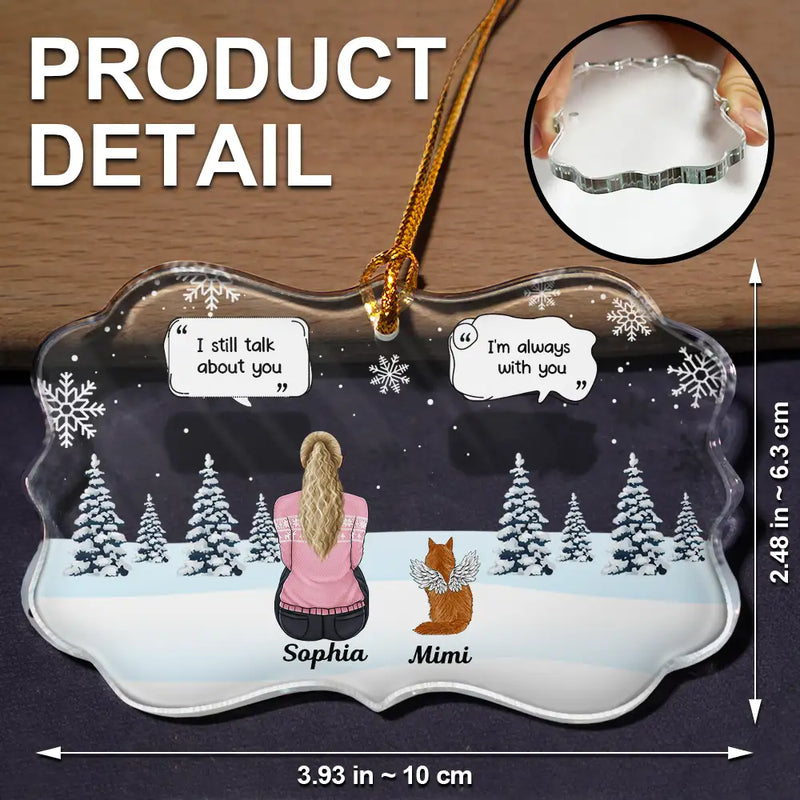 Pet Lovers, Memorial - I Miss You Memorial Dog Cat - Personalized Medallion Glass Ornament