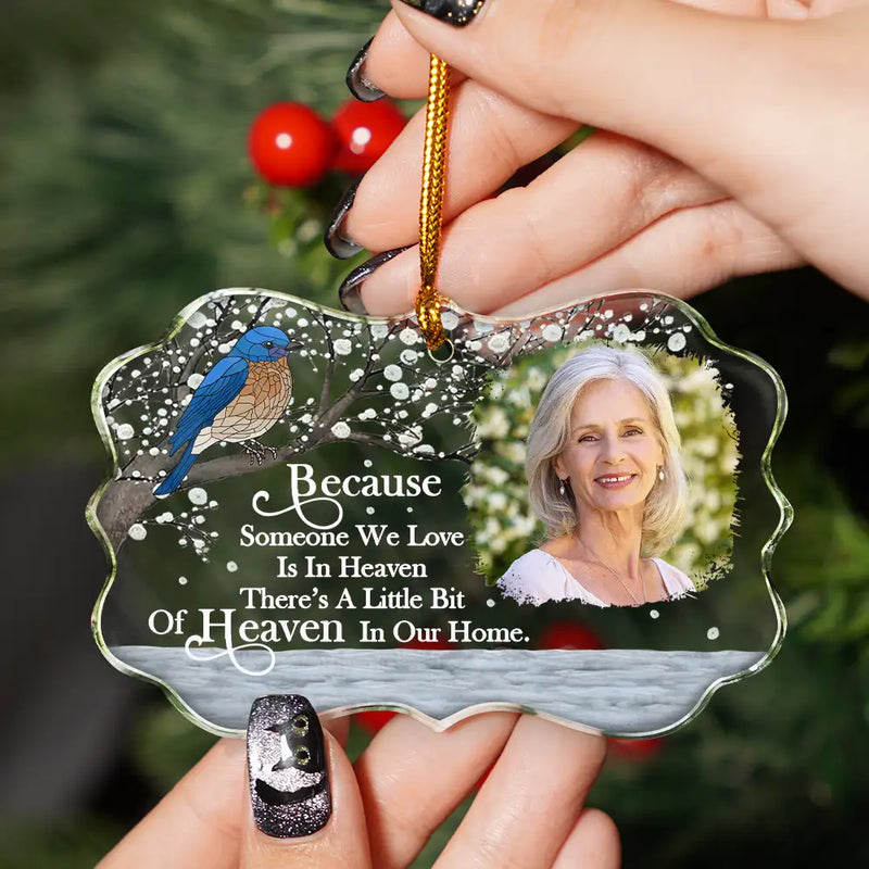 Gift For Grandparents, Gift For Sibling, Memorial, Family - Custom Photo I'm Always With You Memorial - Personalized Medallion Glass Ornament