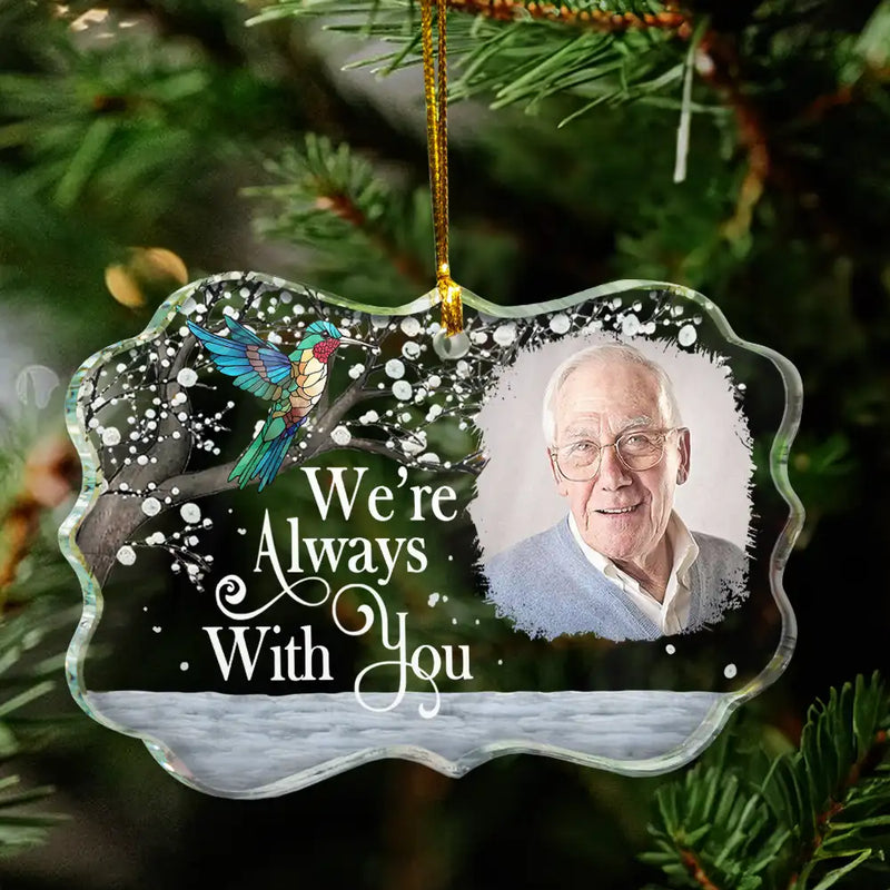 Gift For Grandparents, Gift For Sibling, Memorial, Family - Custom Photo I'm Always With You Memorial - Personalized Medallion Glass Ornament