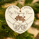 Gift For Couples - The Year I Found My Missing Piece Couples - Personalized Custom Shaped Wooden Ornament