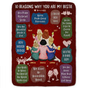 Gifts For Colleagues, Gift For Bestie - 10 Reasons Why You Are My Bestie Backside - Personalized Fleece Blanket, Sherpa Blanket