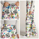 Family - Custom Photo Funny Kids Best Dad Grandpa Ever Christmas Light - Personalized Pajama Pants
