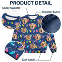 Pet Lovers, Dog Lovers, Cat Lovers - Custom Photo Funny Dog Cat Christmas Light - Personalized Unisex Ugly Sweater