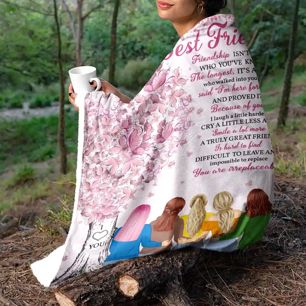 Gift For Bestie, Gift For Sisters, Gifts For Colleagues - To My Best Friend I'm Here For You Friendship - Personalized Fleece Blanket, Sherpa Blanket