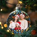 Family,Gift For Couples,Gift For Sibling,Parents,Gift For Grandparents - Custom Photo Christmas Family Couple Sibling Memorial - Personalized Custom Shaped Acrylic Ornament