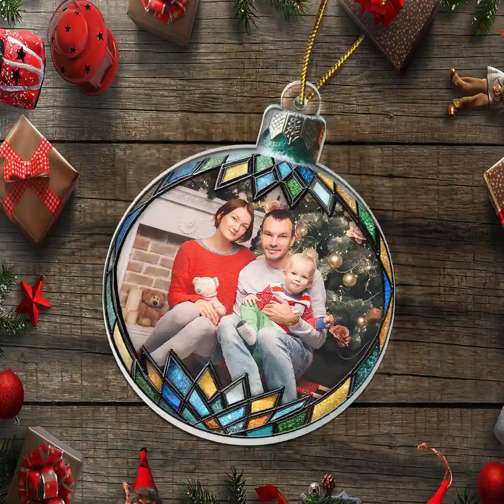 Family,Gift For Couples,Gift For Sibling,Parents,Gift For Grandparents - Custom Photo Christmas Family Couple Sibling Memorial - Personalized Custom Shaped Acrylic Ornament
