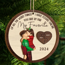 Gift For Couples, Gift For Husband, Gift For Wife, Gift For Boyfriend, Gift For Girlfriend - Of All The Weird Things Kissing Couples - Personalized 2-Layered Wooden Ornament