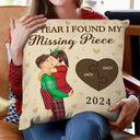 Gift For Couples - The Year I Found My Missing Piece Kissing Couples - Personalized Pillow