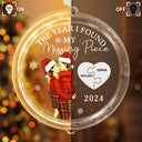 Gift For Couples, Gift For Husband, Gift For Wife, Gift For Boyfriend, Gift For Girlfriend - The Year I Found My Missing Piece Kissing Couples - Personalized LED Pendant Light