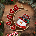 Family,Gift For Grandparents,Gift For Grandma,Gift For Grandpa - Papa Nana Snowman Family Christmas Grandparents - Personalized 2-Layered Wooden Ornament