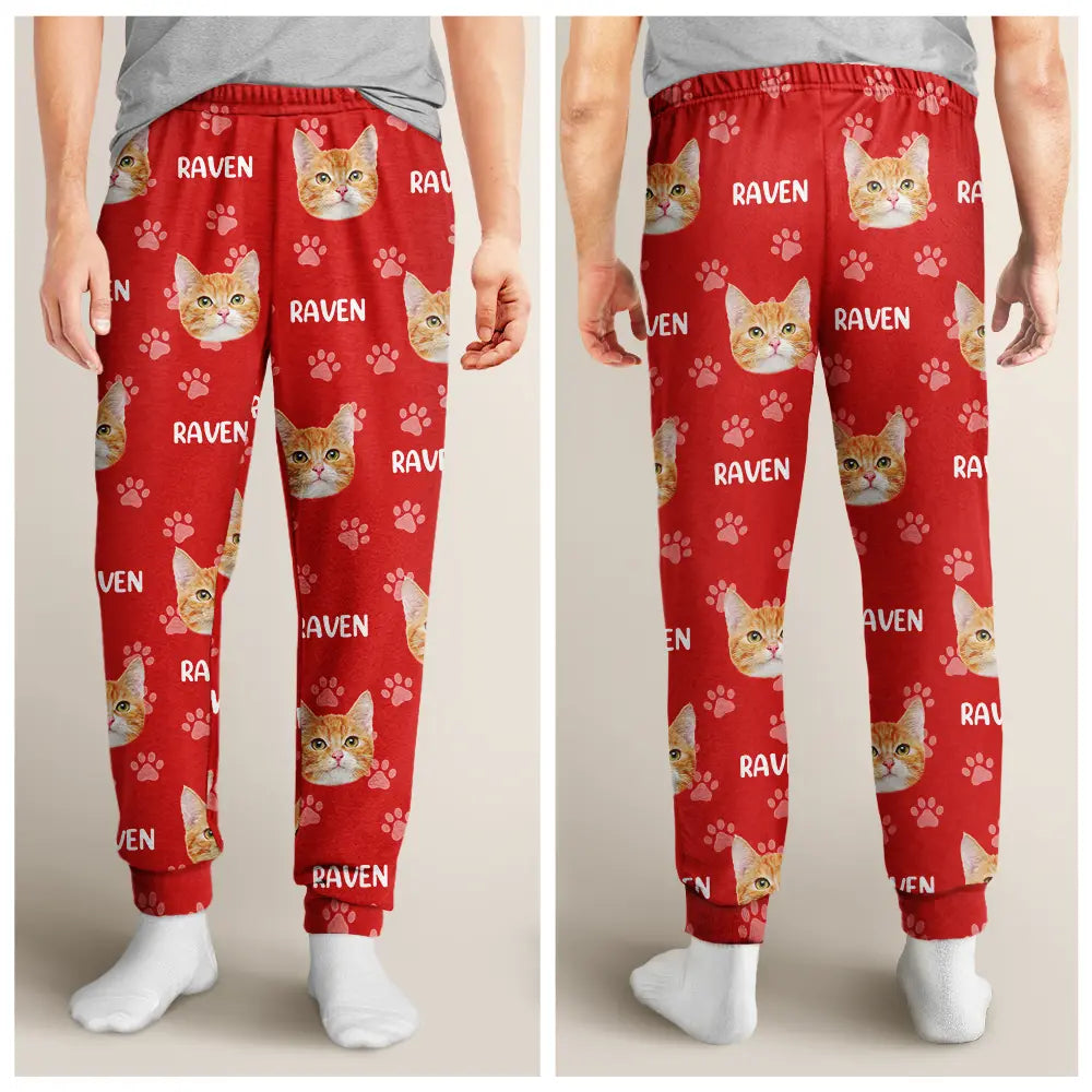 Wander Prints Custom Photo Custom Photo Funny Pet Face Pattern Dog Cat Family Personalized Pajama Pants Sweatpants Xs