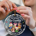 Gift For Bestie, Gifts For Colleagues - Besties Our Laughs Are Limitless Christmas - Personalized Circle Glass Ornament