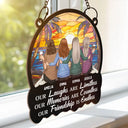 Gift For Bestie, Gifts For Colleagues - Besties Our Laughs Are Limitless Christmas - Personalized Window Hanging Suncatcher Ornament