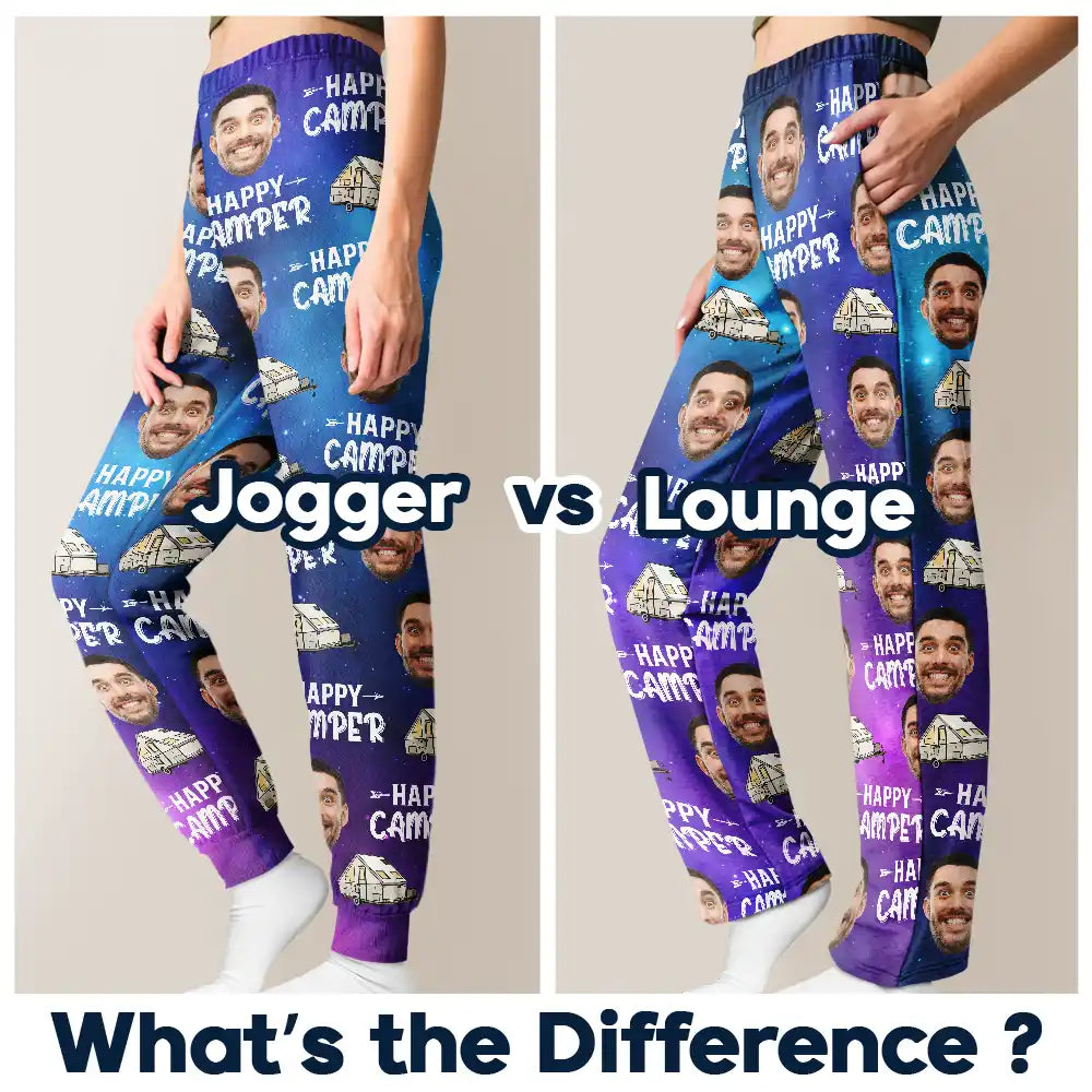 Camping, Campsite - Custom Photo Happy Camper Camping - Personalized Pajama Pants