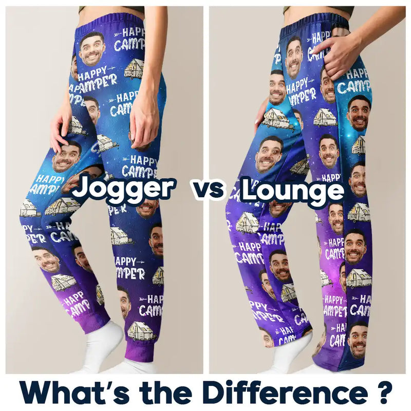 Camping, Campsite - Custom Photo Happy Camper Camping - Personalized Pajama Pants