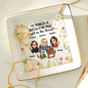 Gift For Bestie, Gifts For Colleagues, Gift For Sisters - Right In The Throat Besties - Personalized Ring Dish