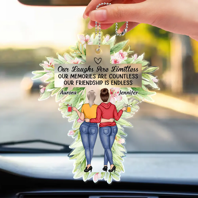 Gift For Bestie - A Sister Is God's Way Of Making Sure We Never Walk Alone - Personalized Acrylic Car Hanger