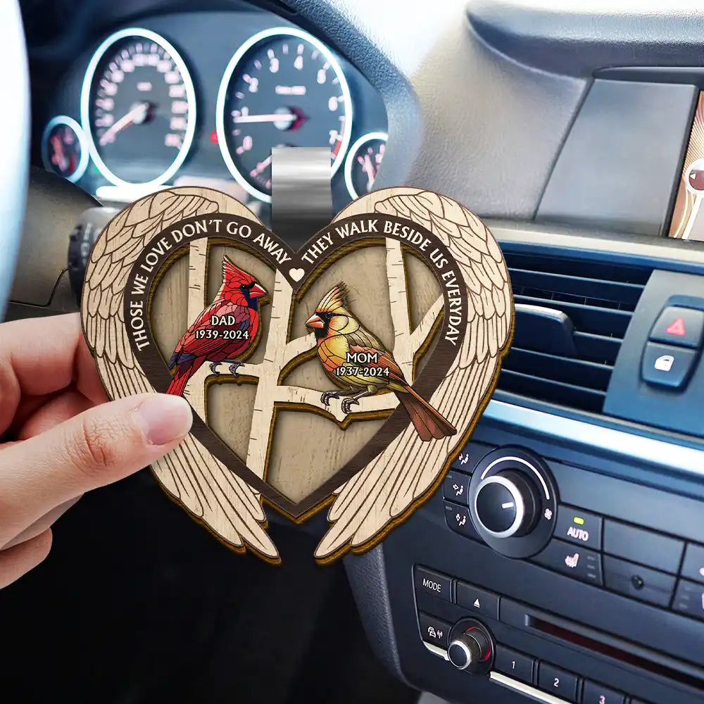 Sad,Family,Parents,Gift For Grandparents,Gift For Sibling,Memorial - Memorial Bird I'm Always With You - Personalized Custom Shaped Car Visor Clip