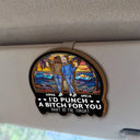 Gift For Bestie, Gift For Sisters, Gifts For Colleagues - Right In The Throat Bestie Sister - Personalized Custom Shaped Car Visor Clip