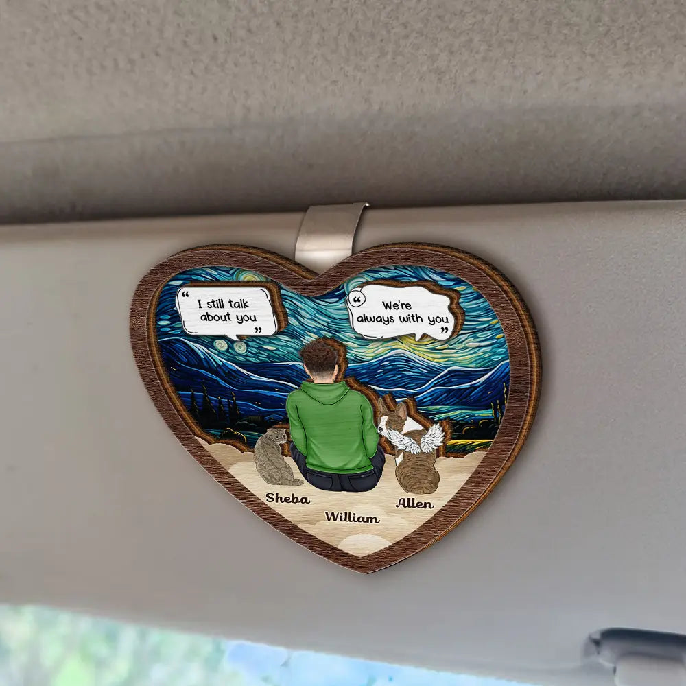 Pet Lovers, Cat Lovers, Dog Lovers, Dog Dad, Dog Mom - I Miss You Memorial Dog Cat - Personalized Custom Shaped Car Visor Clip