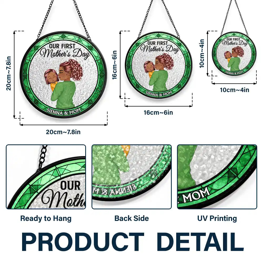 New Mom, Gift For Mother, Gift For Wife - You Are My Everything Newborns New Mom - Personalized Stained Glass Window Hanging Suncatcher
