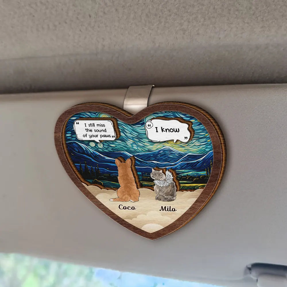 Sad,Pet Lovers,Cat Lovers,Dog Lovers,Memorial - They Still Talk About You Memorial Dog Cat - Personalized Custom Shaped Car Visor Clip