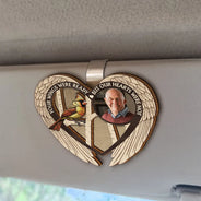 Family, Parents, Gift For Grandparents, Gift For Sibling, Memorial - Custom Photo Memorial Bird I'm Always With You - Personalized Custom Shaped Car Visor Clip
