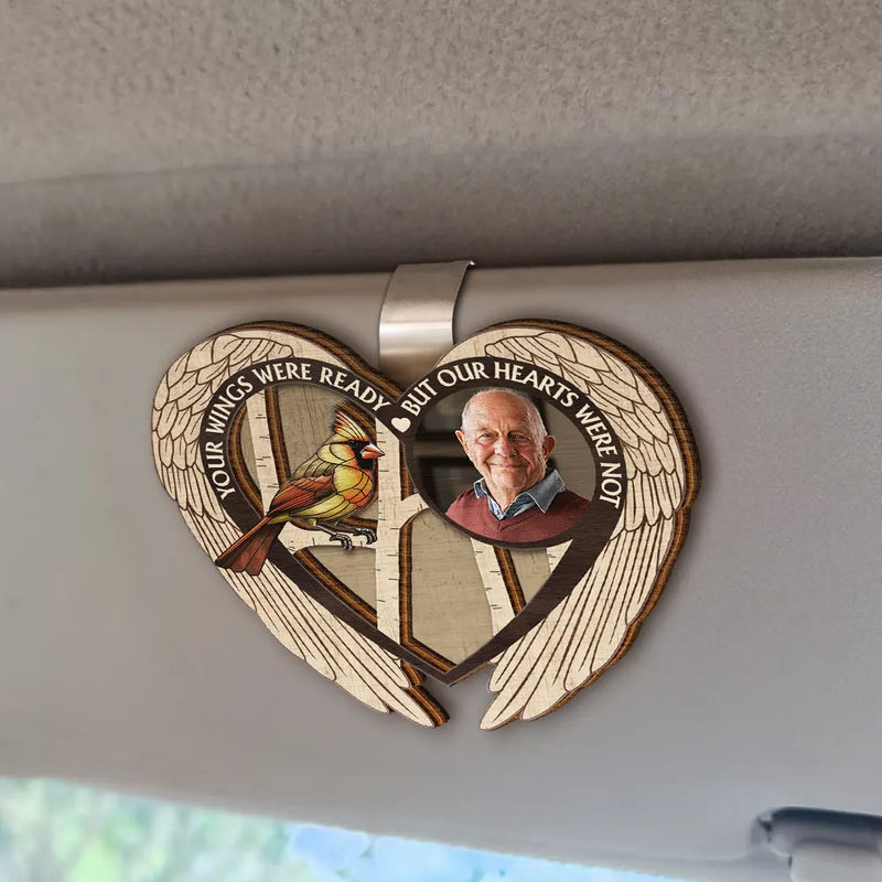 Family, Parents, Gift For Grandparents, Gift For Sibling, Memorial - Custom Photo Memorial Bird I'm Always With You - Personalized Custom Shaped Car Visor Clip
