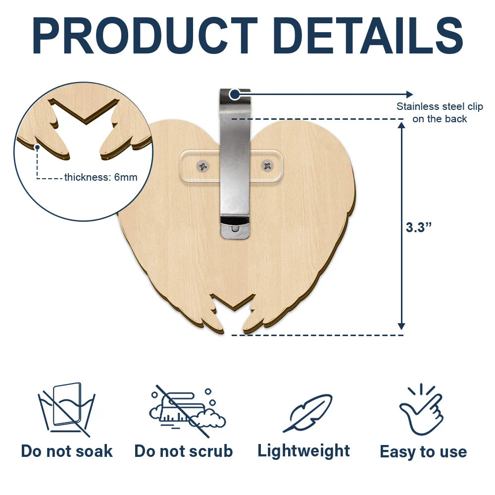 Photo personnalisée commémorative d'oiseau « Je suis toujours avec toi » - Clip de pare-soleil de voiture personnalisé en forme personnalisée