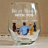Happy,Dog Lovers,Dog Dad,Pet Lovers,Dog Mom - A Bond That Can't Be Broken Dog Mom Dog Dad Pet Lovers - Personalized Stemless Wine Glass