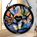 Gift For Mother, Gift For Grandma - Birth Month Butterflies Nana Mom - Personalized Window Hanging Suncatcher Ornament
