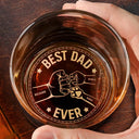 Gift For Father,Dad - Children,Gift For Husband,Funny - Best Dad Ever Pet And Children Hand Punch - Personalized Engraved Whiskey Glass