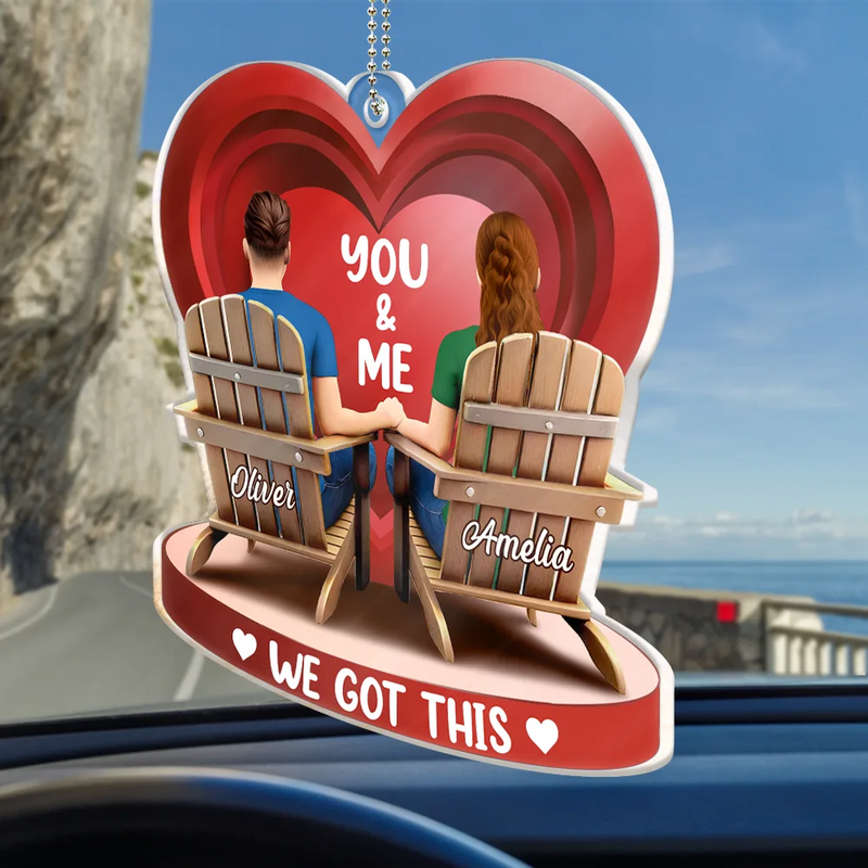 Gift For Couples, Gift For Husband, Gift For Wife, Gift For Boyfriend, Gift For Girlfriend - Together Since Couple 3D Effect - Personalized Acrylic Car Hanger