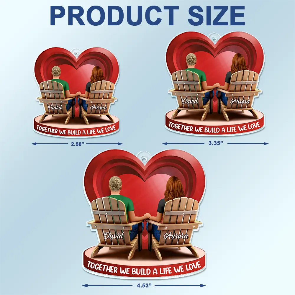 Gift For Couples, Gift For Husband, Gift For Wife, Gift For Boyfriend, Gift For Girlfriend - Together Since Couple 3D Effect - Personalized Acrylic Car Hanger