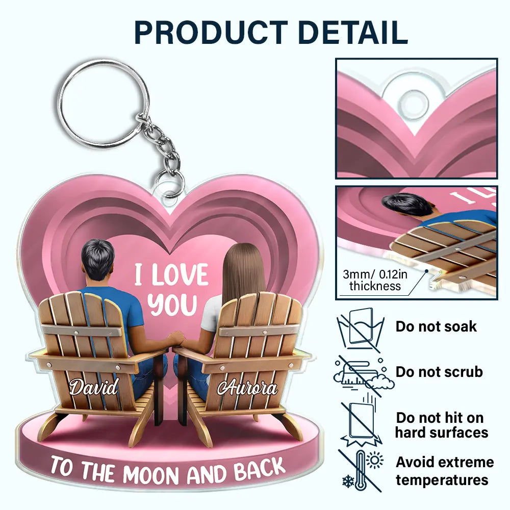 Gift For Couples,Gift For Wife,Gift For Husband,Gift For Boyfriend,Love - Together Since Couple 3D Effect - Personalized Acrylic Keychain