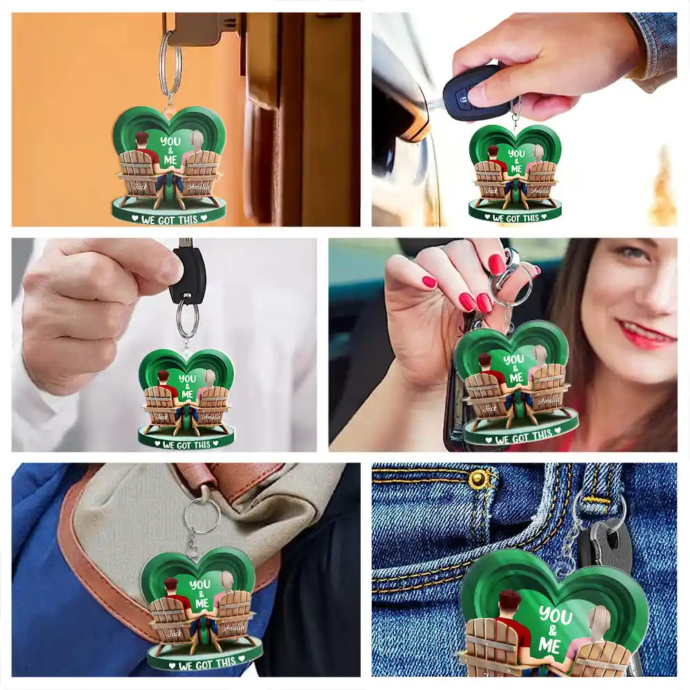 Gift For Couples,Gift For Wife,Gift For Husband,Gift For Boyfriend,Love - Together Since Couple 3D Effect - Personalized Acrylic Keychain