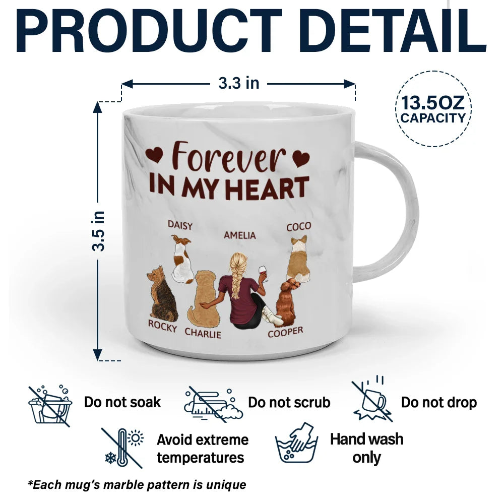 Happy,Dog Lovers,Dog Dad,Pet Lovers,Dog Mom - A Bond That Can't Be Broken Dog Mom - Personalized Marble Mug