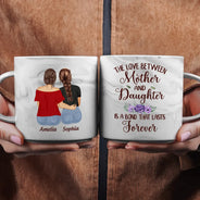 Happy,Gift For Mother,Mom - Daughters (Adult),Gift For Daughter - Mother & Daughters Forever Linked Together - Personalized Marble Mug