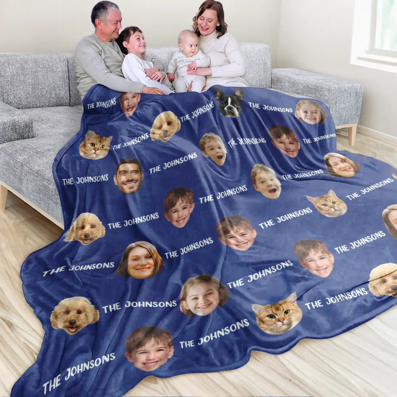 Family, Parents, Gift For Couples - Custom Photo Family Together Is Our Favorite Place to Be - Personalized Oversized Blanket