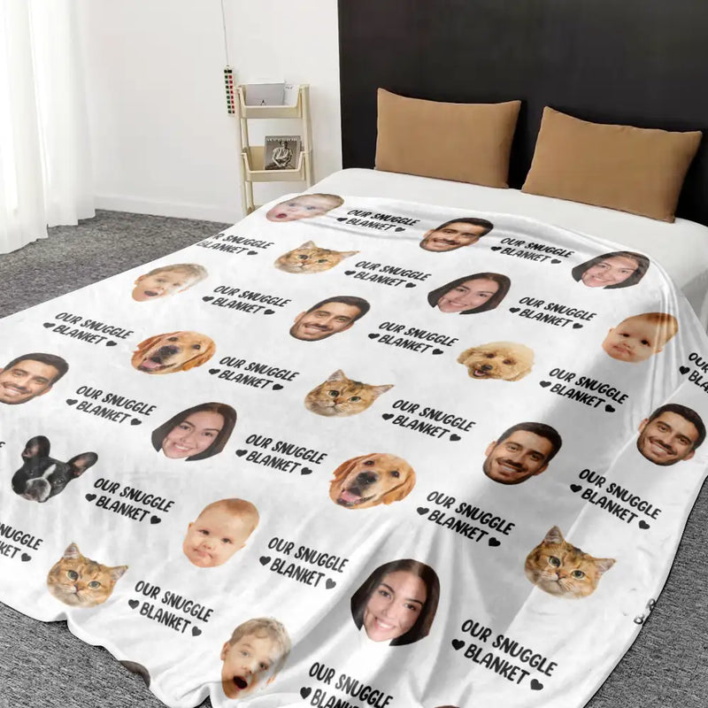 Family, Parents, Gift For Couples - Custom Photo Our Snuggle Blanket Family Couple - Personalized Oversized Blanket