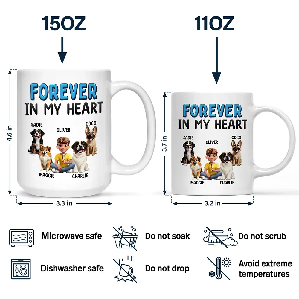 Dog Lovers, Dog Dad, Pet Lovers, Dog Mom - A Bond That Can't Be Broken Dog Mom Dog Dad 3D Effect - Personalized Mug