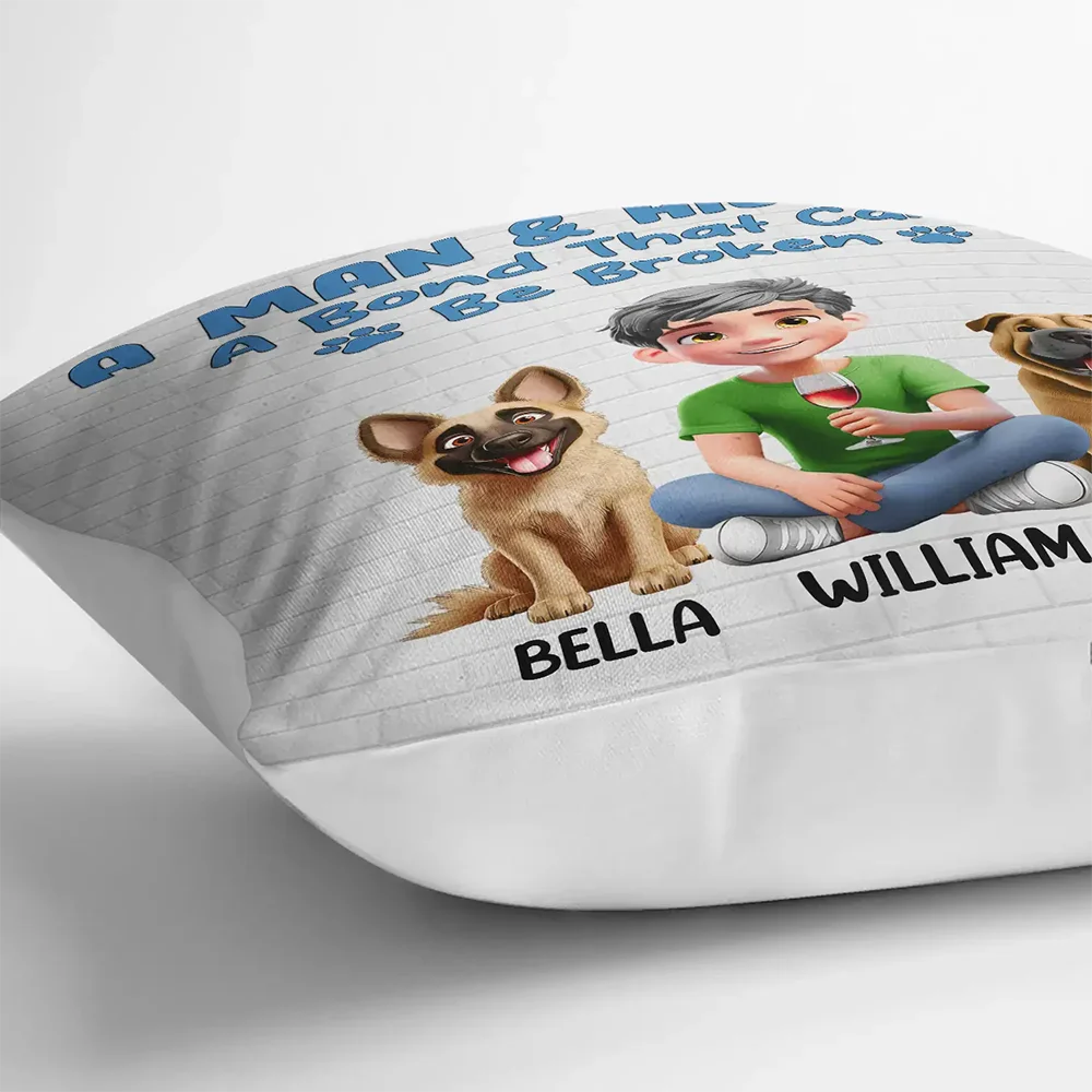 Happy,Dog Lovers,Dog Dad,Pet Lovers,Dog Mom - Best Dog Mom Ever 3D Cartoon - Personalized Pillow