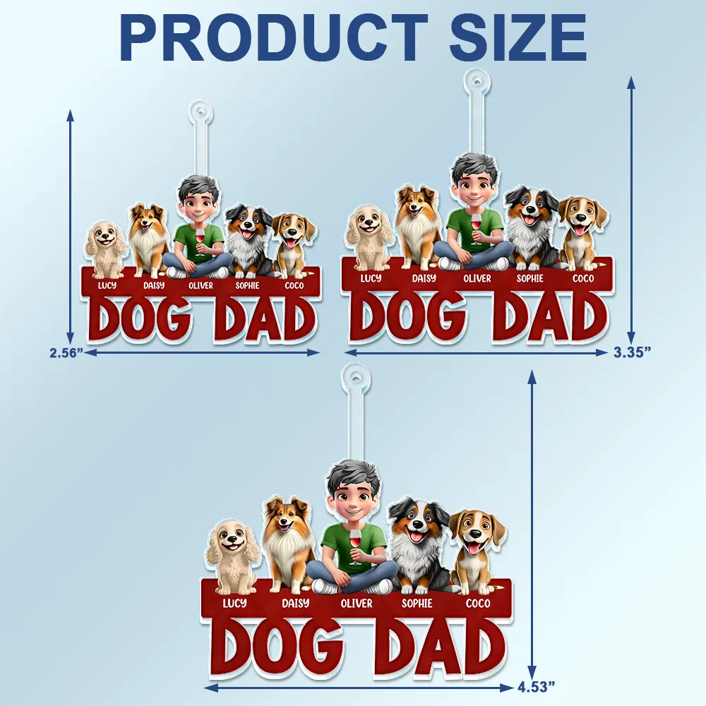 Dog Lovers ,Dog Dad, Pet Lovers, Dog Mom - Dog Mom Dog Dad - Personalized Acrylic Car Hanger