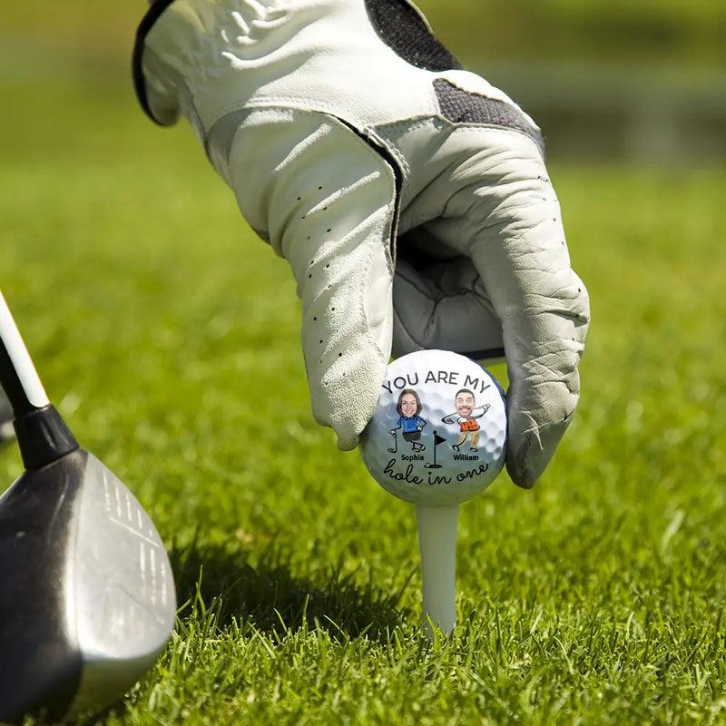 Golf, Couple's Hobby, Gift For Couples, Gift For Husband, Gift For Wife, Gift For  Boyfriend, Gift For Girlfriend - Custom Photo You Are My Hole In One Golf Couple - Personalized Golf Ball