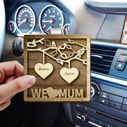 Happy,Gift For Mother,Gift For Father,Gift For Husband,Gift For Wife - We Love Mom Dad - Personalized Custom Shaped Car Visor Clip