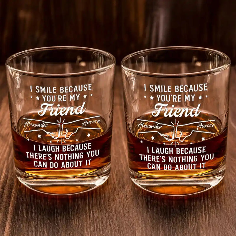 Gift For Brothers, Gift For Bestie, Gift For Men - I Smile Because You're My Brother - Personalized Whiskey Glass